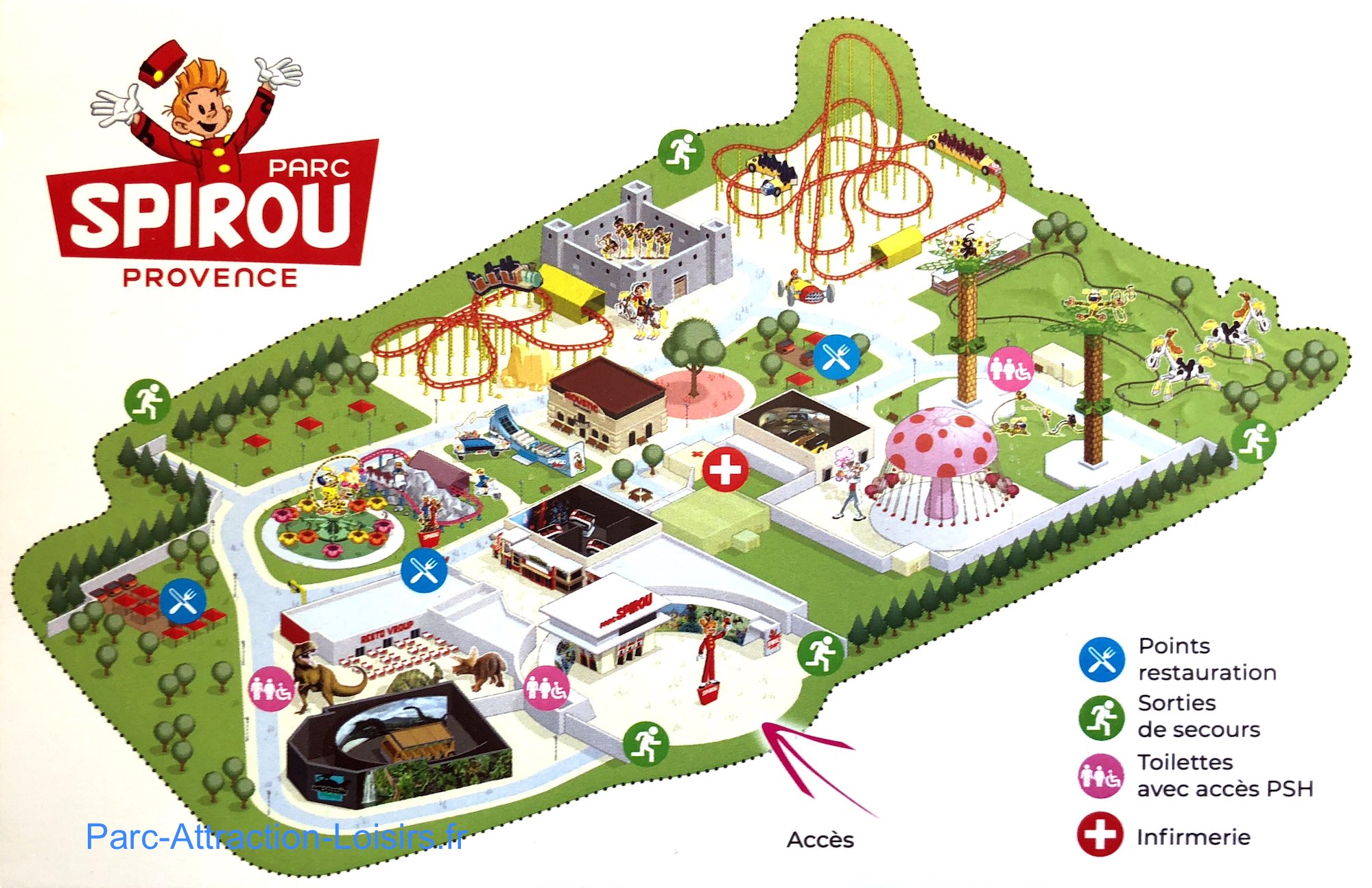 Parc Spirou plan, attractions, localisation, météo, promos tarifs et