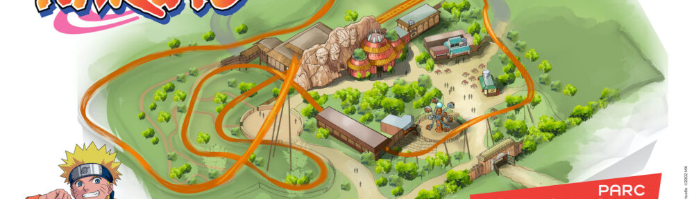 tracé du coaster grand-huit Naruto au Parc Spirou